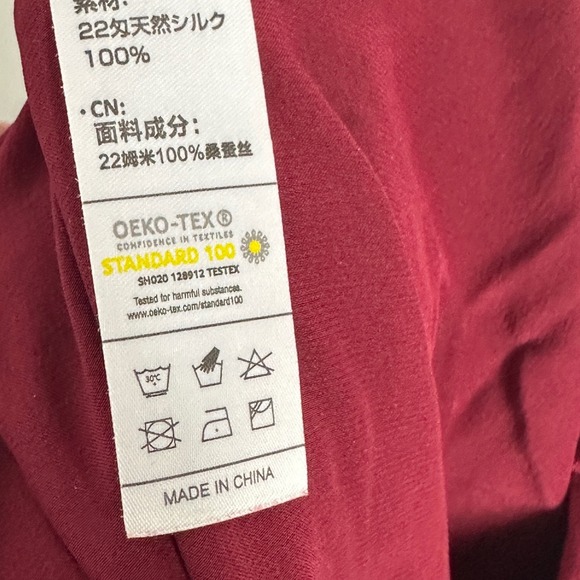 LilySilk 100% Silk Mulberry Pure Womens Wide Leg Pants Burgundy Womens Small S - Picture 5 of 15